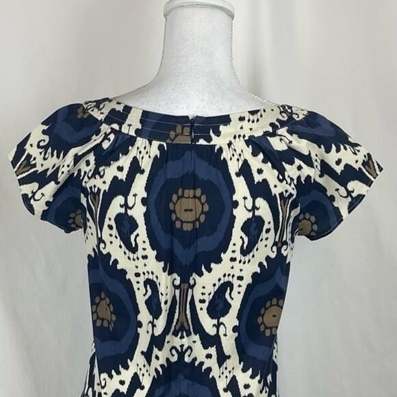 J Crew Cream Navy 100%‎ Cotton Casual Cottage Feminine Dress NWOT Size 0 - Picture 6 of 11